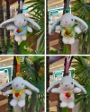 The ear-hanging rabbit plush keychain doll, keychain pendant, is a cute and small simulation doll that can be hung on the schoolbag Item Picture